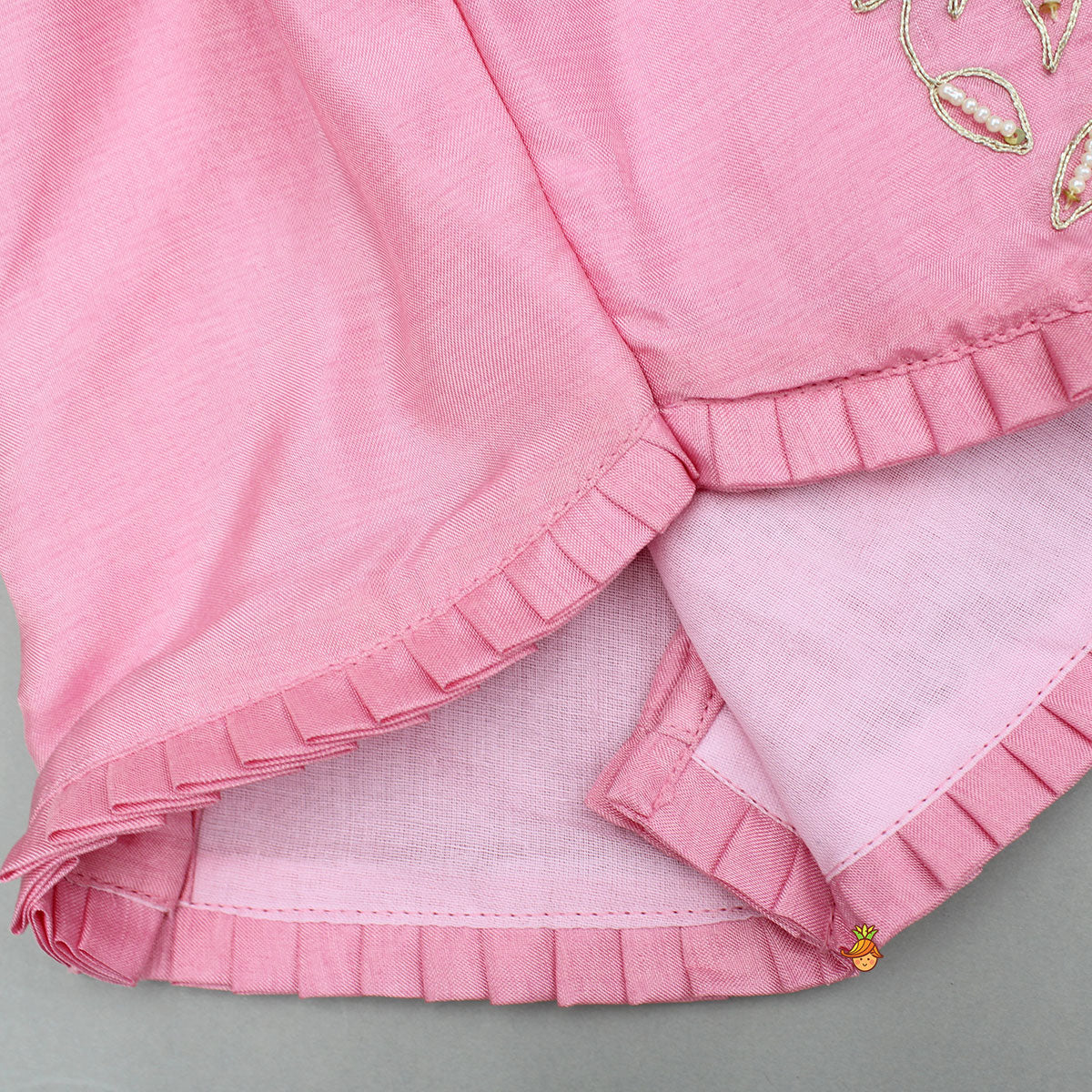 Pre Order: Pink Embroidered Top And Lehenga