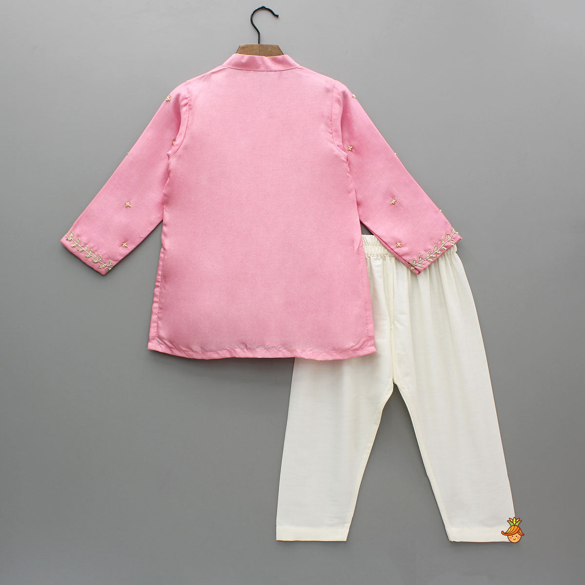 Pre Order: Pink Embroidered Kurta And Pyjama
