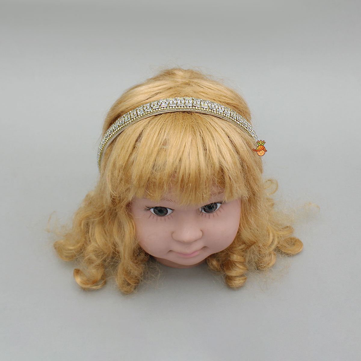 White Artificial Stone Embroidered Hairband
