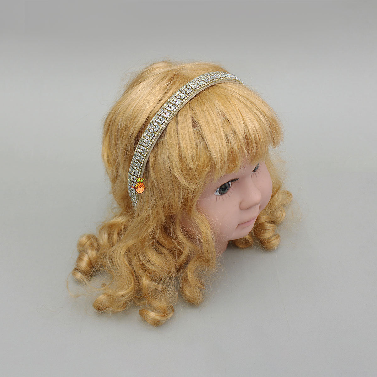 White Artificial Stone Embroidered Hairband