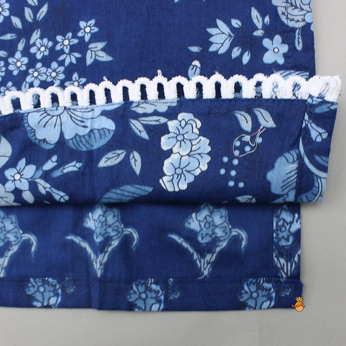 Pre Order: Blue Printed Asymmetric Kurta And Pyjama