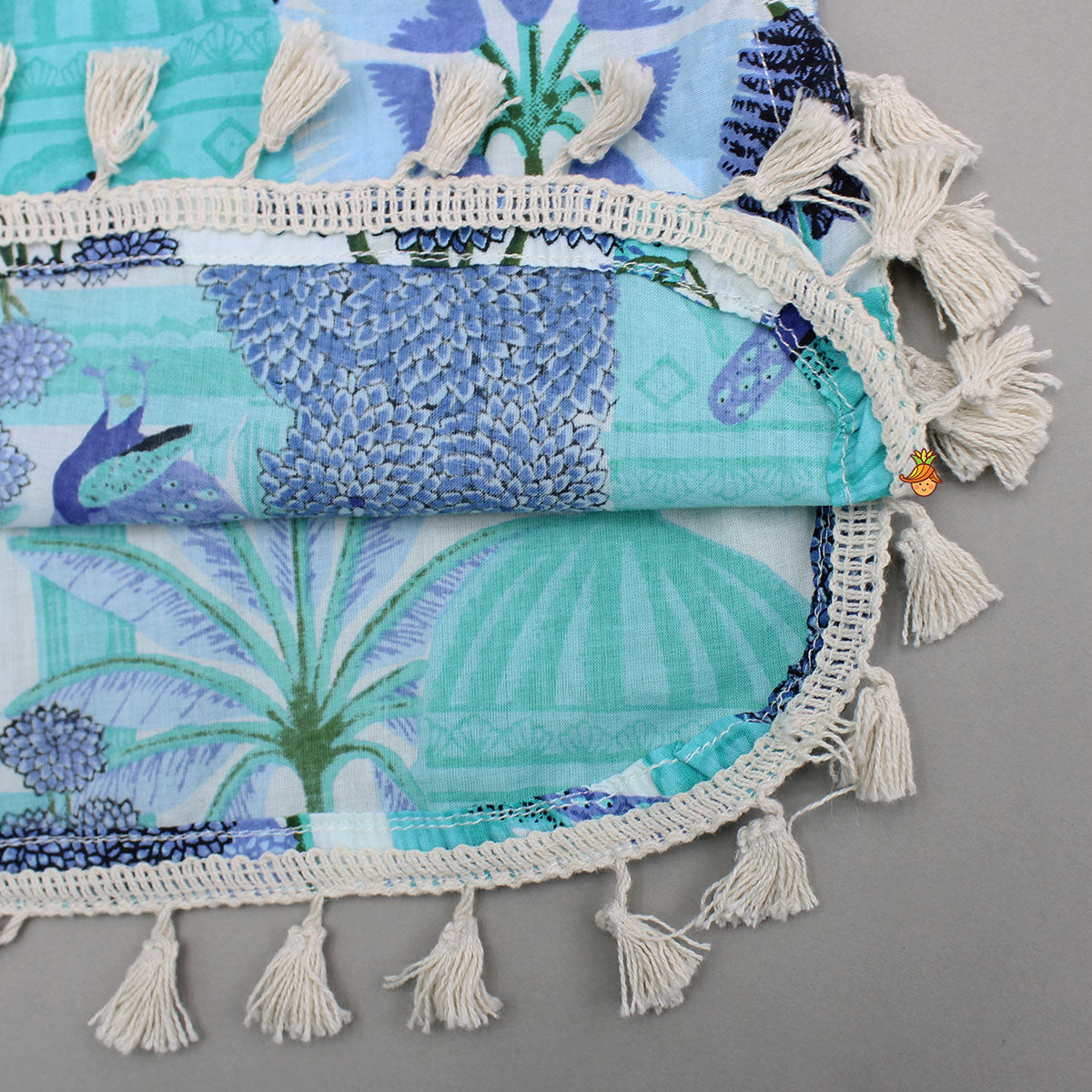 Pre Order: Blue Multicolour Printed Kurti And Sharara With Dupatta