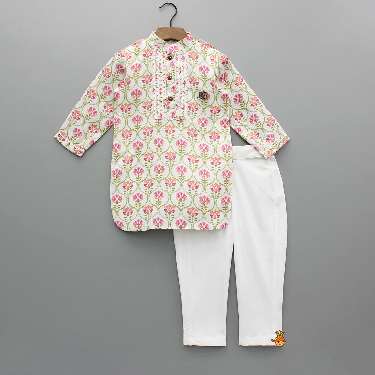 Pre Order: Multicolour Floral Printed Kurta And Pant