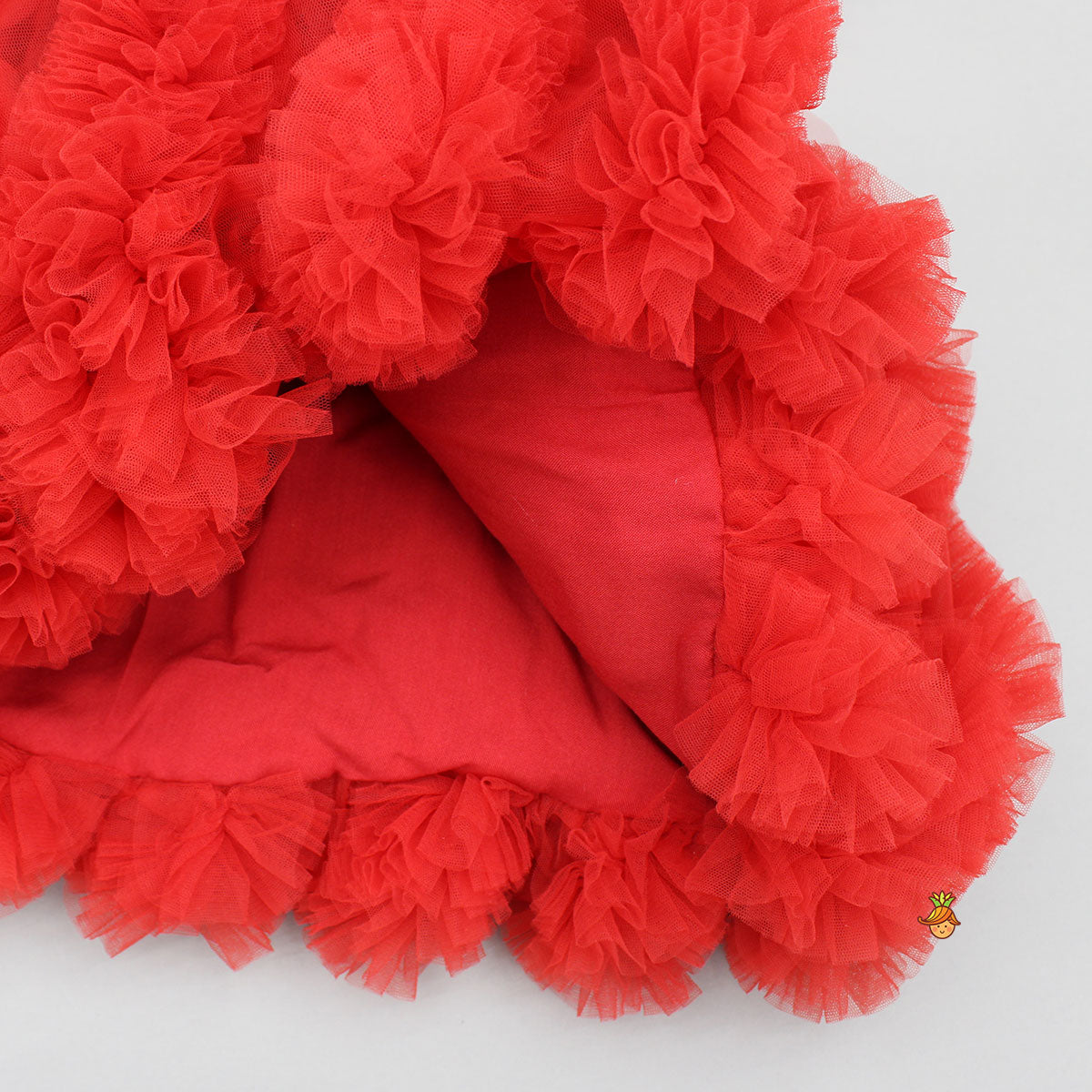 Pre Order: Red Sequin Embellished Dress With Ruffled Details
