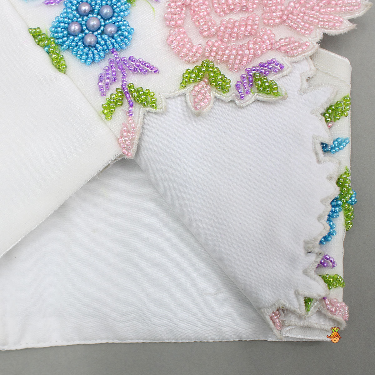 Pre Order: White Embroidered Embellished Halter Neck Top With Dhoti Style Skirt