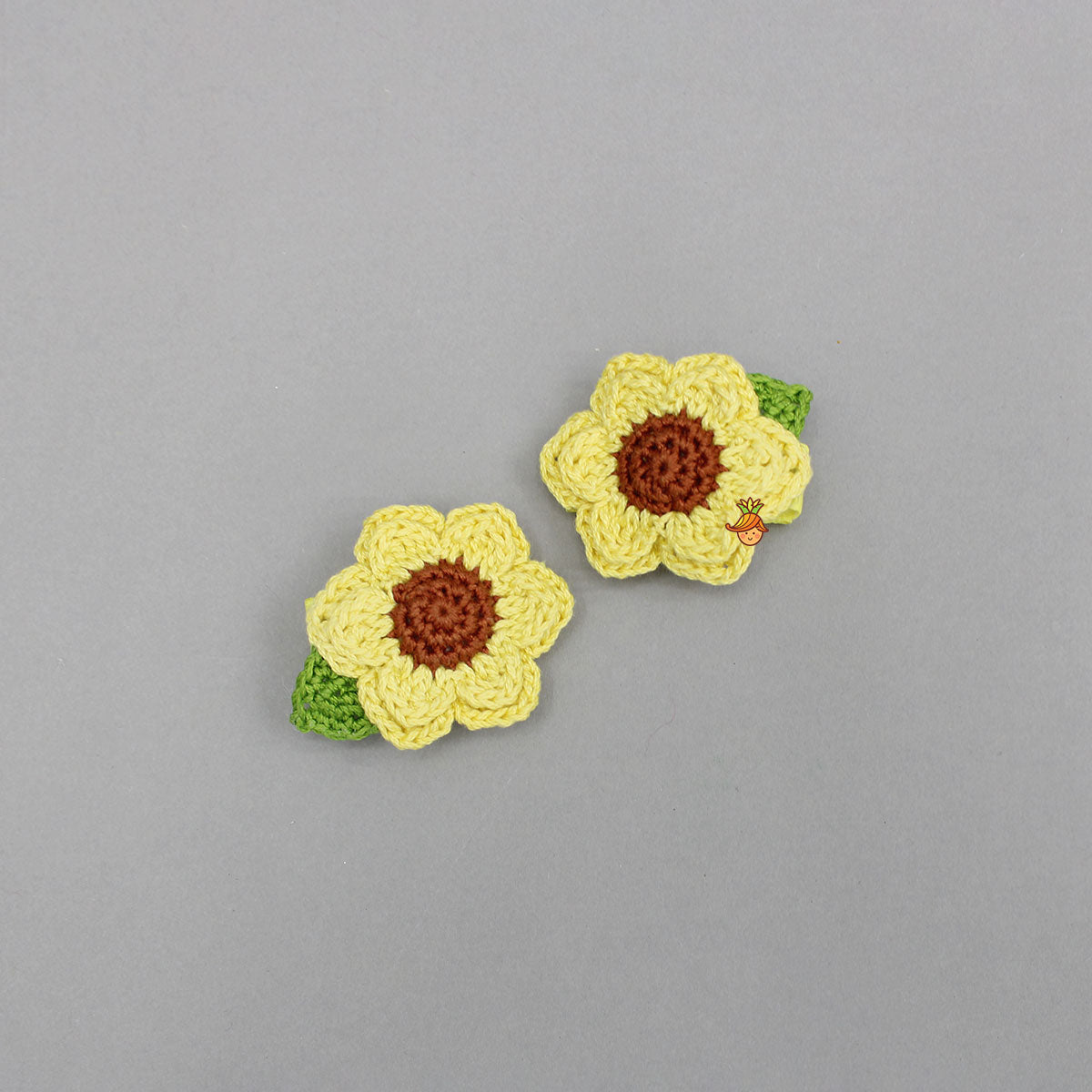 Sunflower Crochet Hair Clips