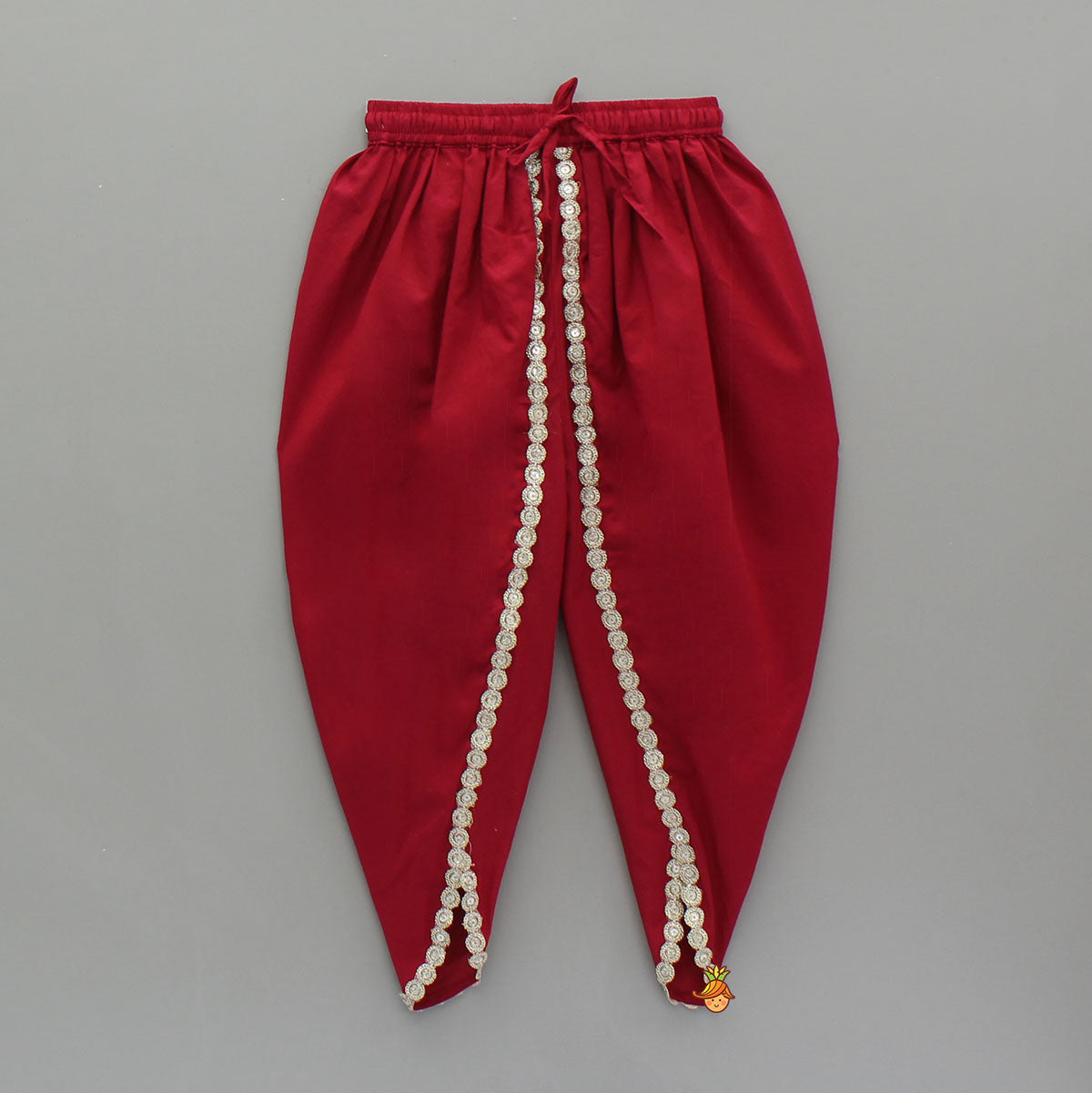 Pre Order: Beautiful Patola-Printed Angarkha Style Red Kurti And Dhoti With Dupatta