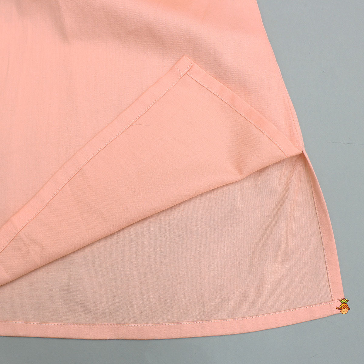 Pre Order: Peach Kurta With Embroidered Multicolor Jacket And Pyjama