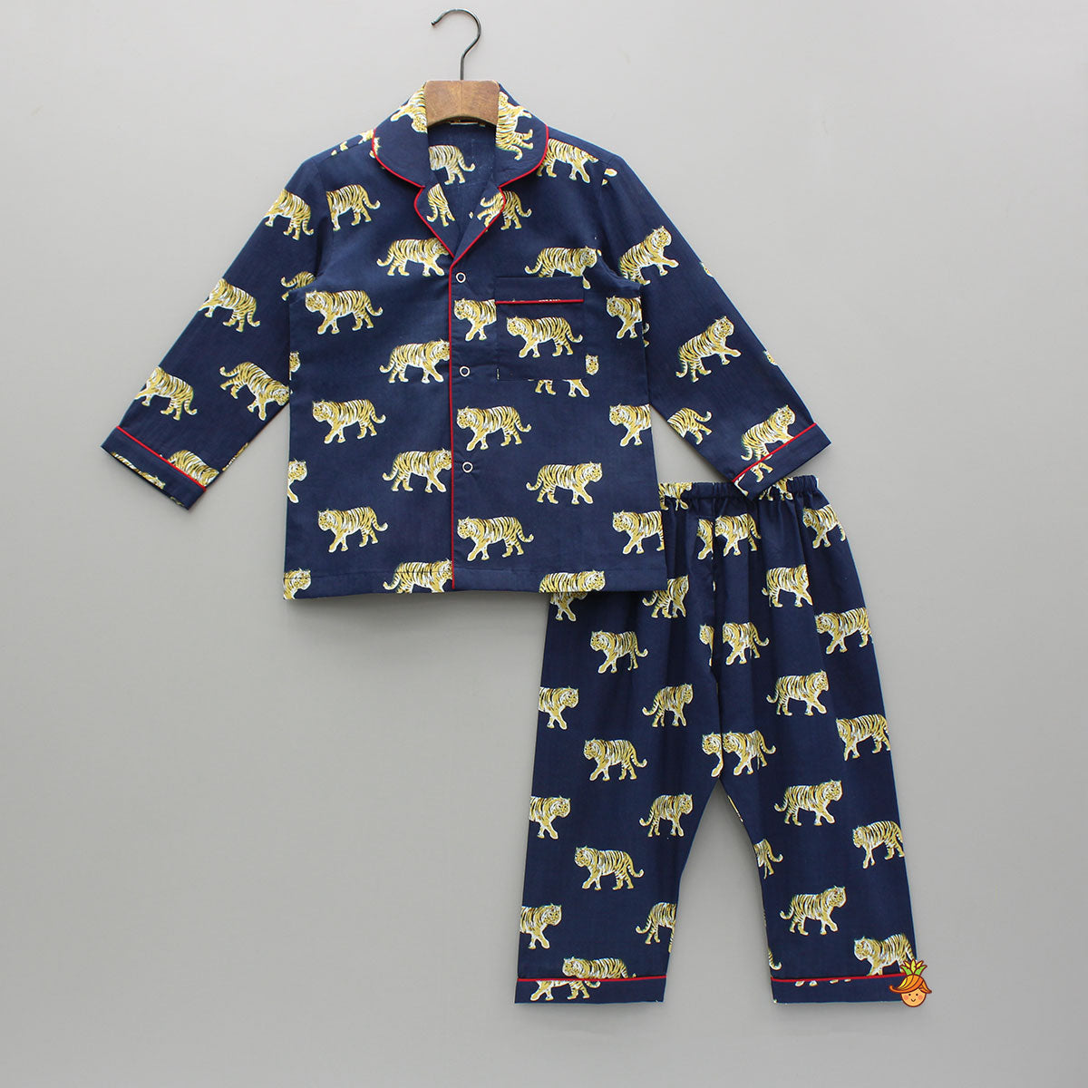 Pre Order: Animal Printed Blue Cotton Sleepwear