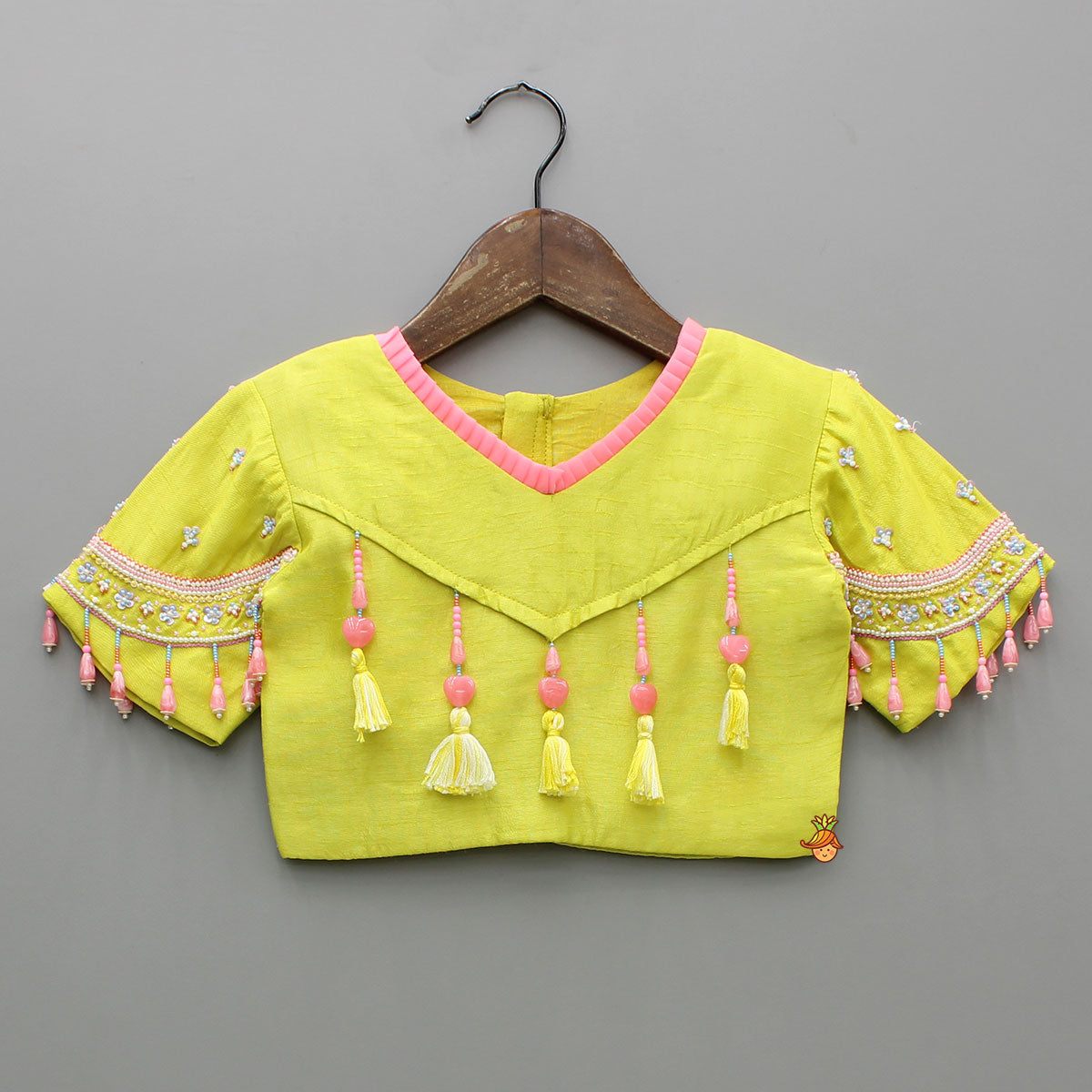 Pre Order: Yellow Tassel Top With Sharara