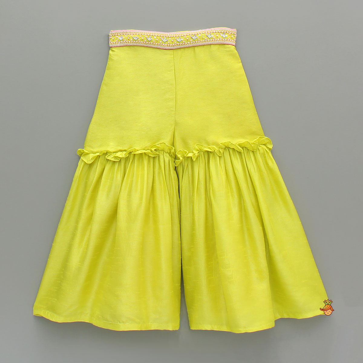 Pre Order: Yellow Tassel Top With Sharara