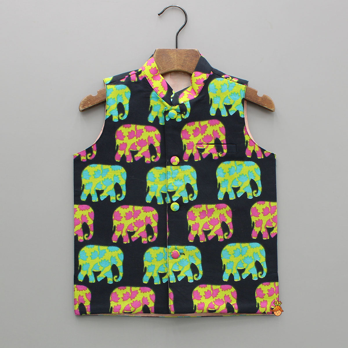 Pre Order: Black Animal Printed Multicolor Jacket