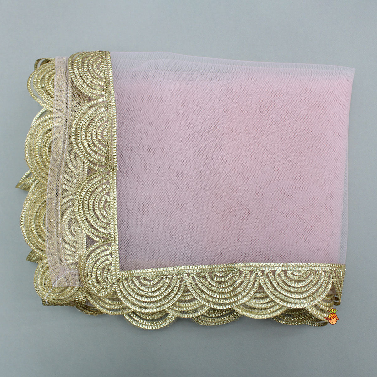 Pre Order: Pink Shimmery Sequin Embroidered Top With Flared Lehenga And Matching Dupatta