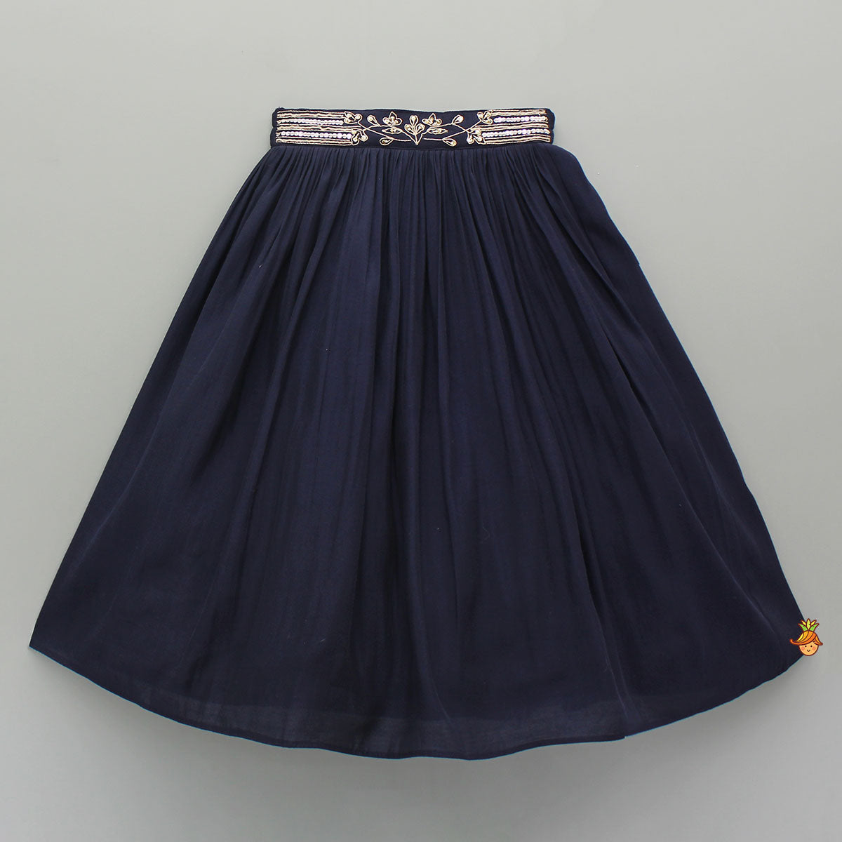 Pre Order: Heavy Embroidered Blue Top And Lehenga