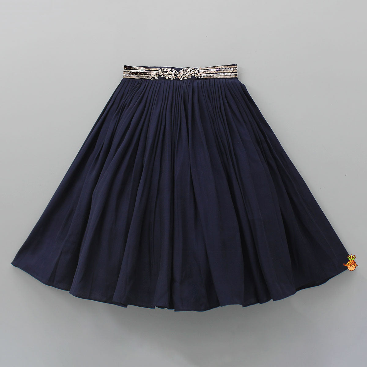 Pre Order: Heavy Embroidered Blue Top And Lehenga