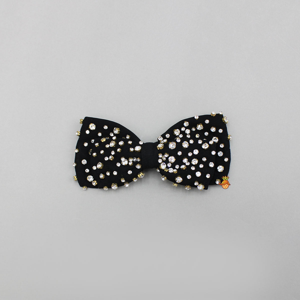 Pre Order: Studded Black Bow Shiny Hair Clip