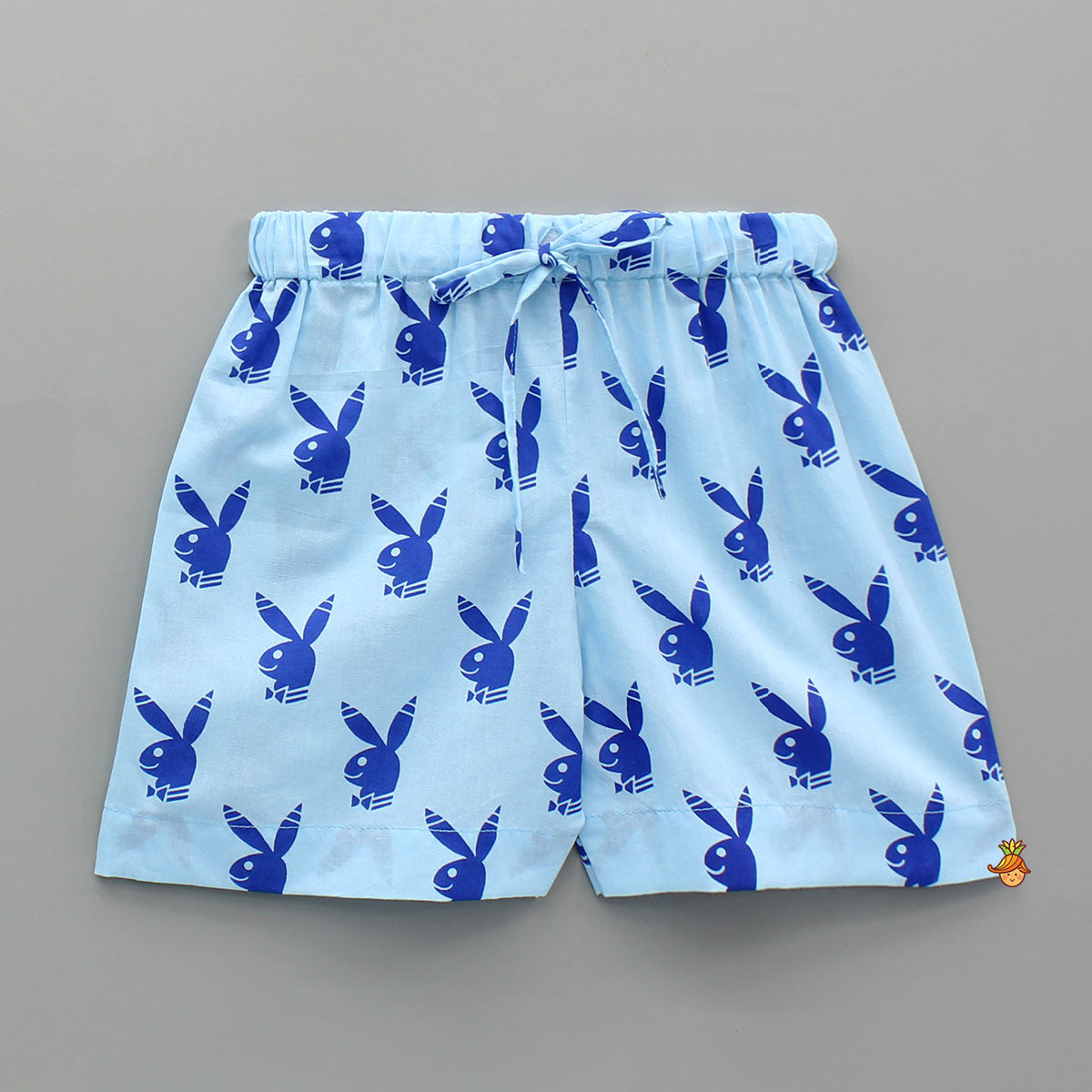 Pre Order: Blue Printed Cotton Sleepwear