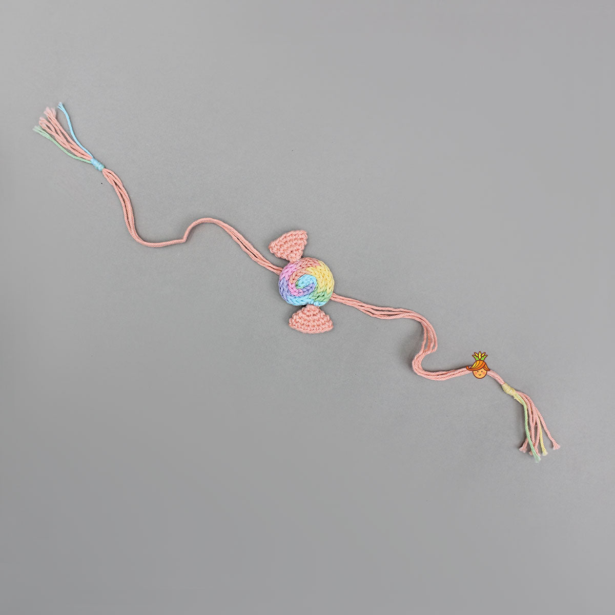 Crochet Candy Swirl Peach Rakhi