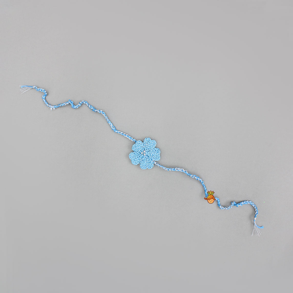 Blue Azure Bloom Crochet Rakhi