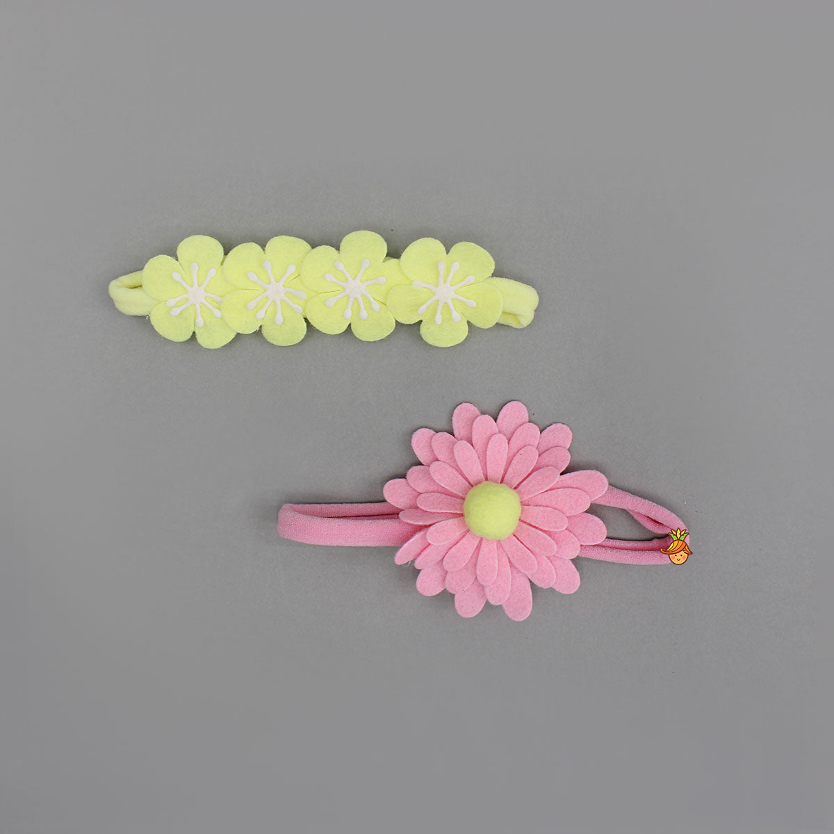 Set Of Soft Pink And Yellow Headbands