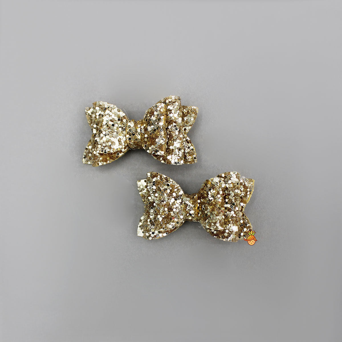 Mini Shimmery Bow Hair Clips Set