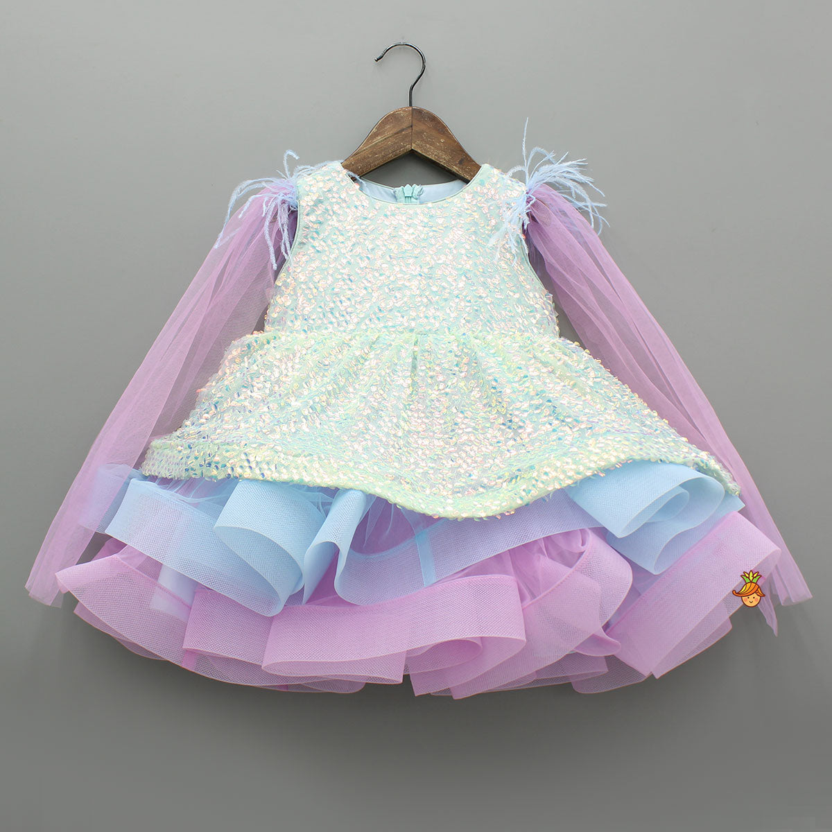 Pre Order: Holographic Sequin Embellished Layered Dress