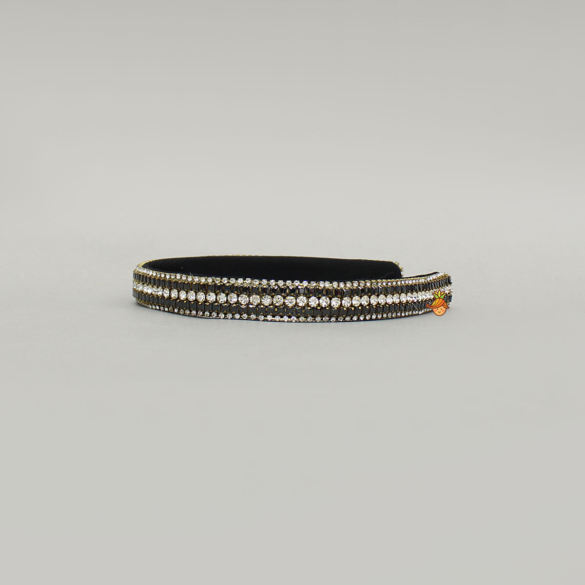 Elegant Hand Embroidered Black Embellished Hairband