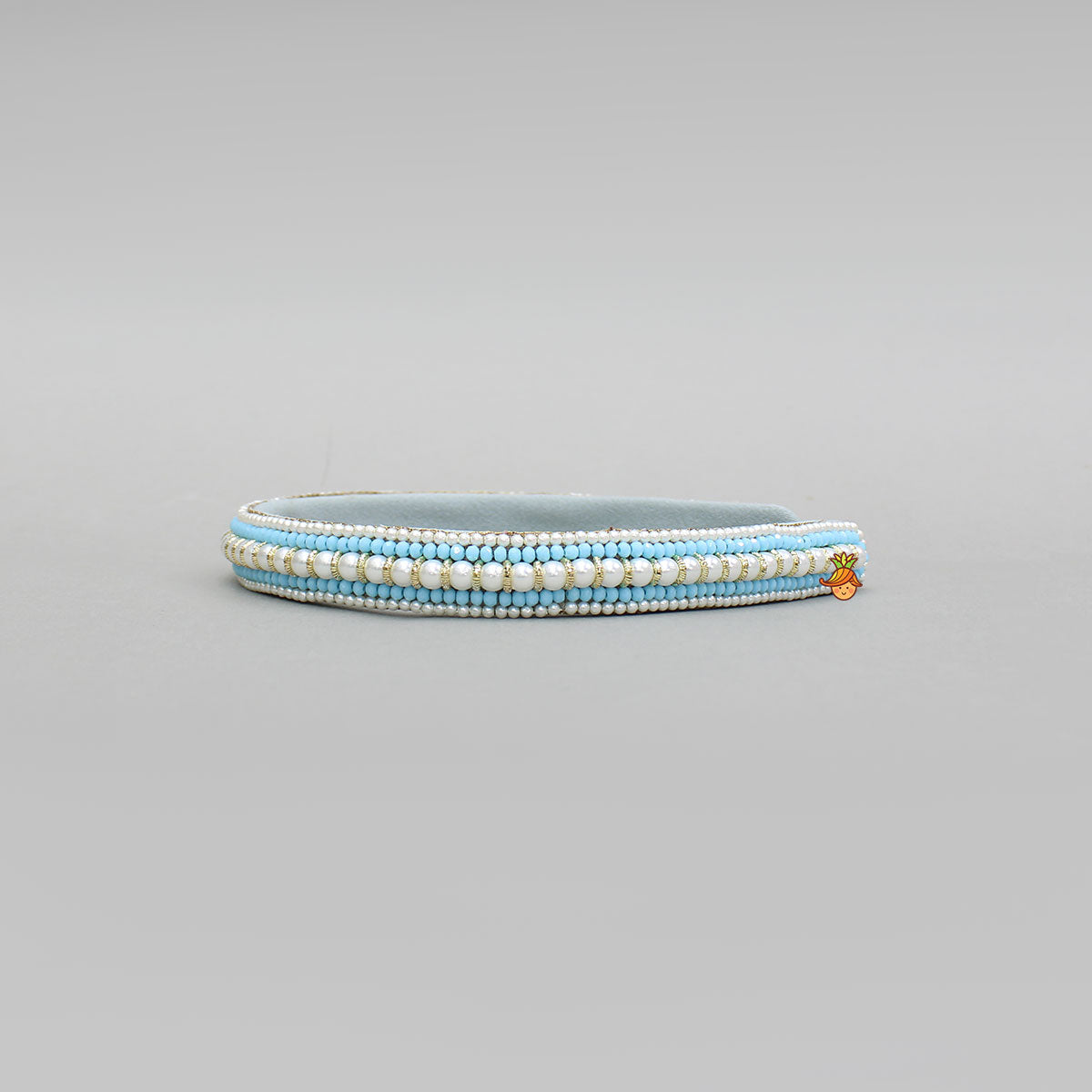 Charming Blue And White Hand Embroidered Hairband