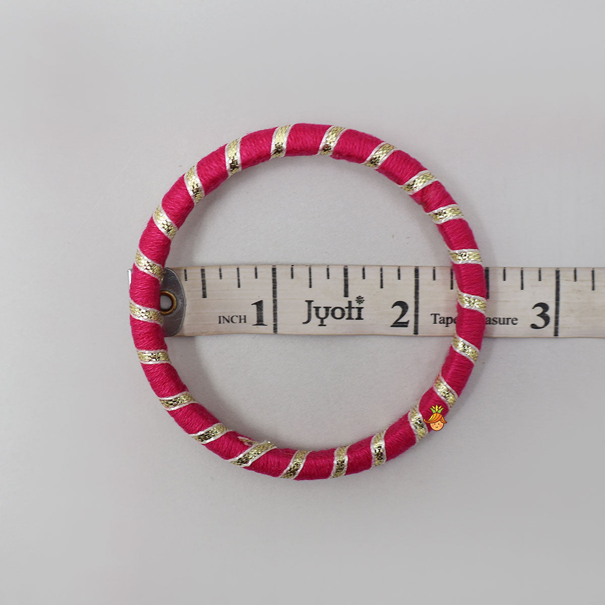 Gota Lace-Embellished Pink Thread Bangles