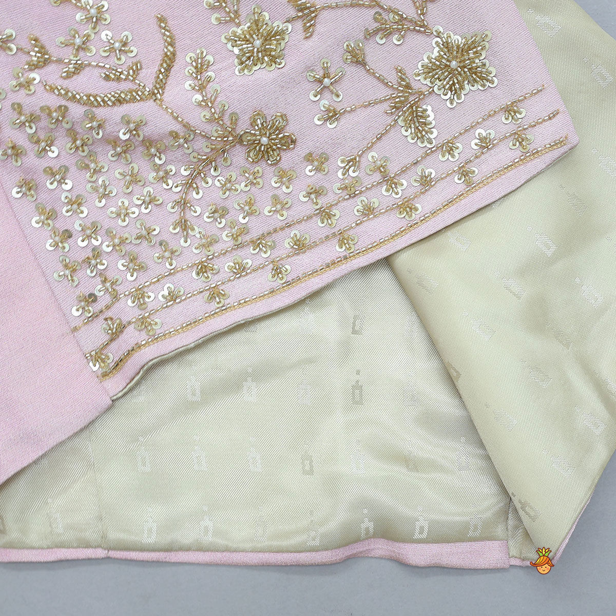 Pre Order: Silk Kurta With Shimmery Front Open Embroidered Jacket And Churidar