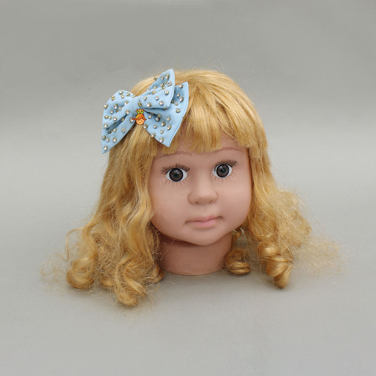 Pre Order: Light Blue Studded Double Bow Hair Clip