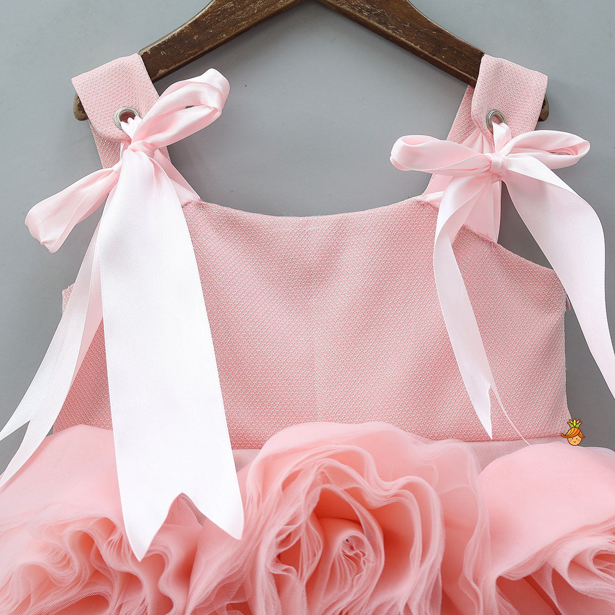 Flower Enhanced Shiny Dress