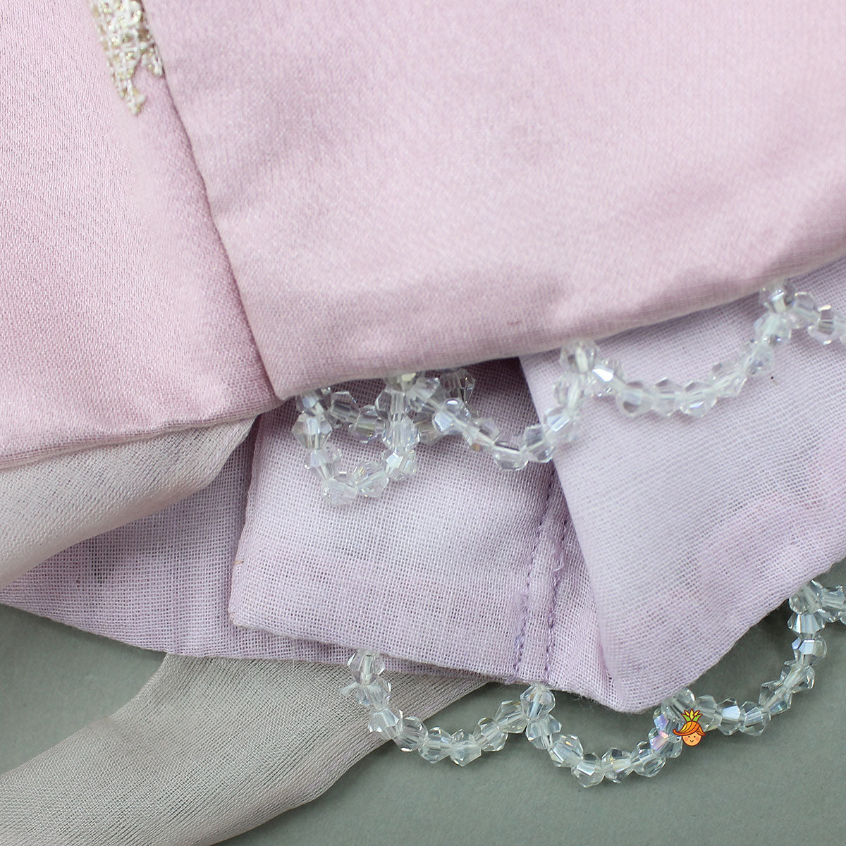 Pre Order: Pink Organza Crop Top With Lehenga