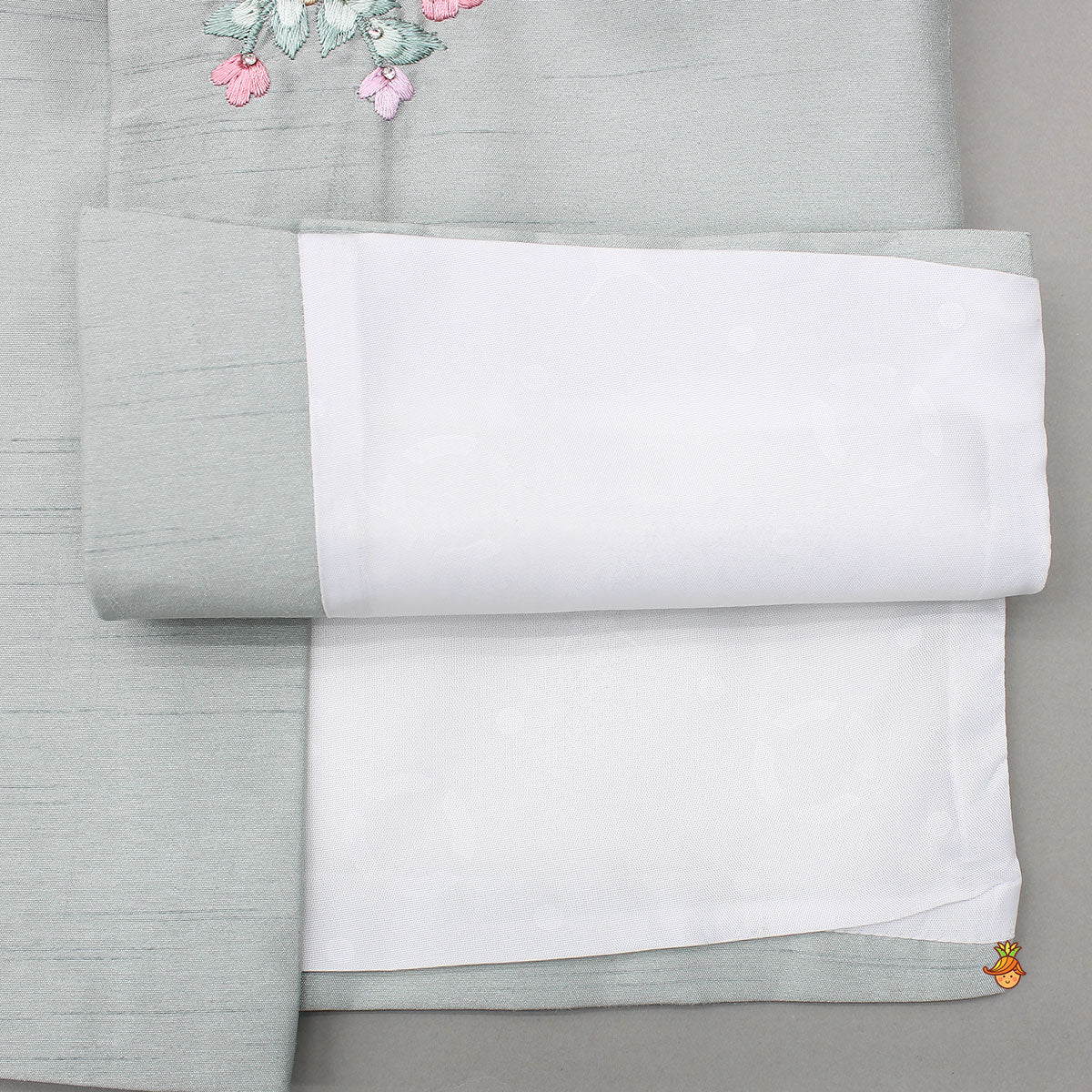 Pre Order: Grey Beautiful Embroidered Sherwani With Cream White Pyjama