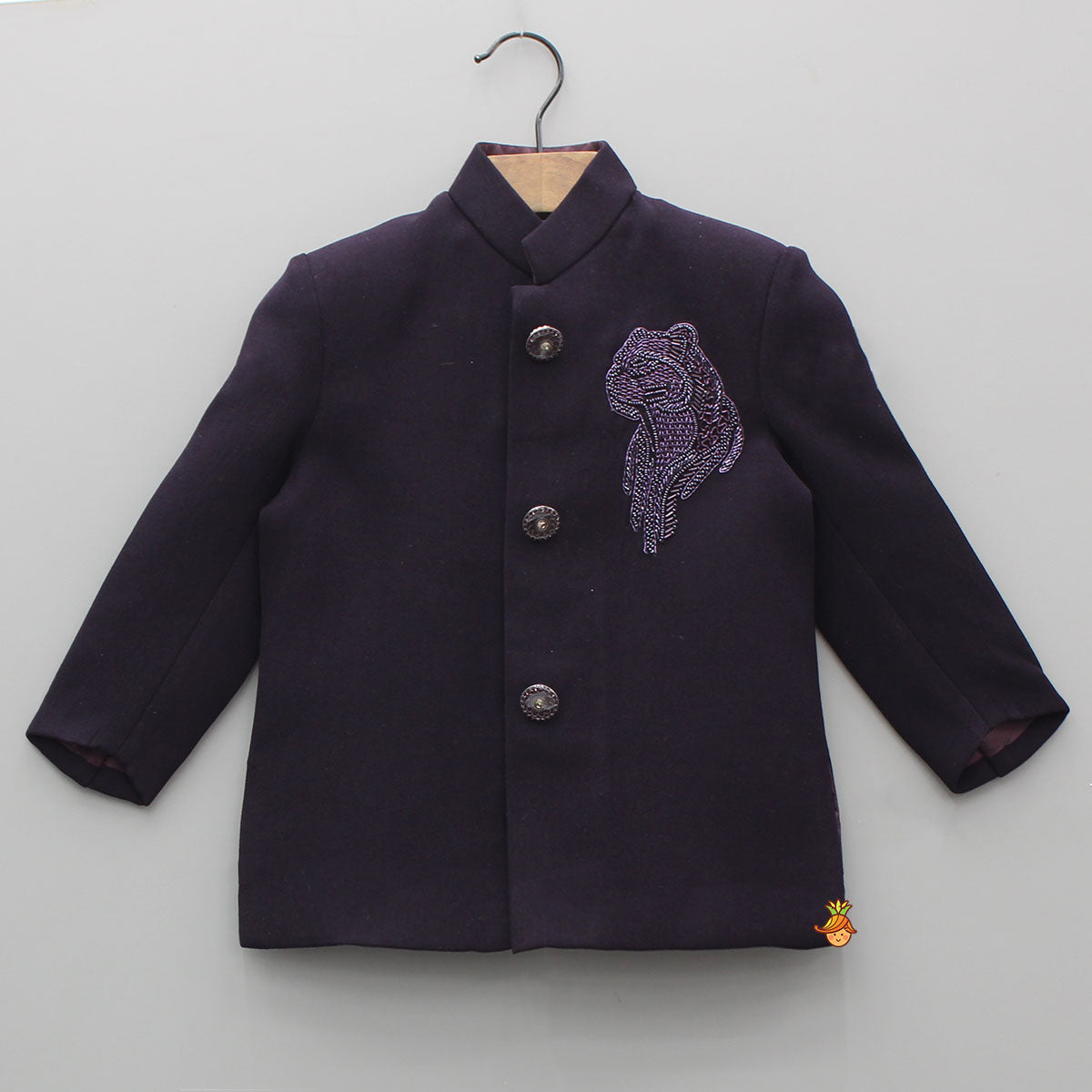 Pre Order: Elegant Embroidered Sherwani With White Pyjama