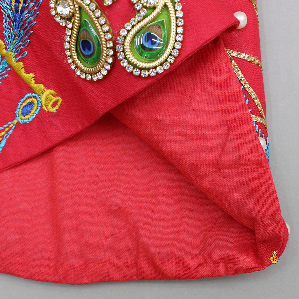 Pre Order: Mor Pankh Embroidered Red Stylish Top And Lehenga