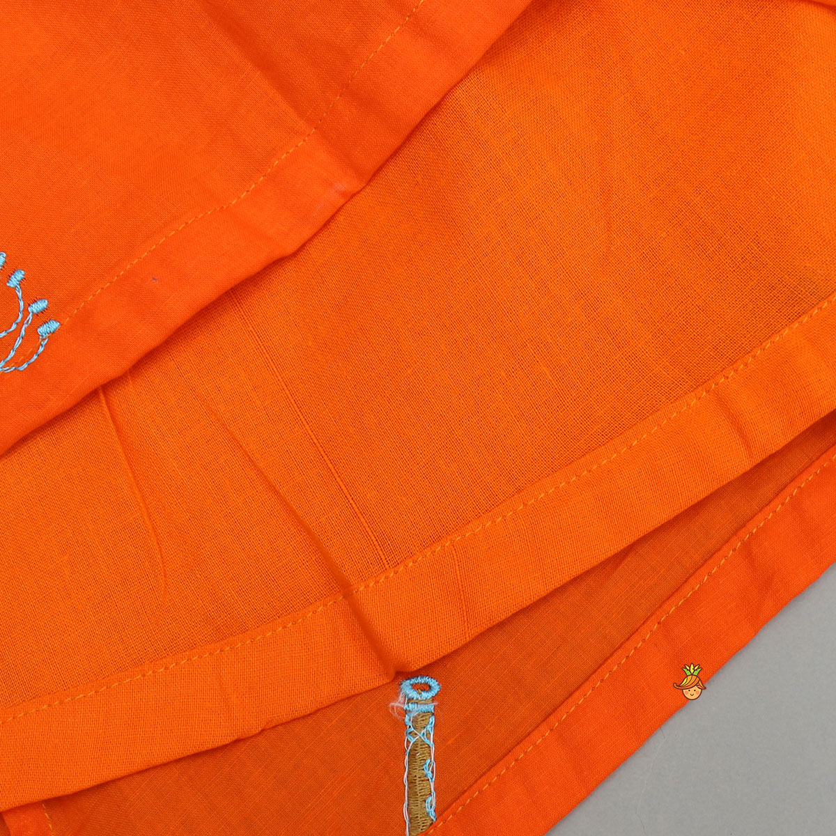 Pre Order: Scalloped Lace Detailed Orange Top And Lehenga