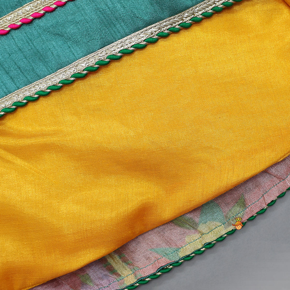 Pre Order: Elegant Multicolour Printed Sleeveless Dress With Attached Bag And Matching Hairband