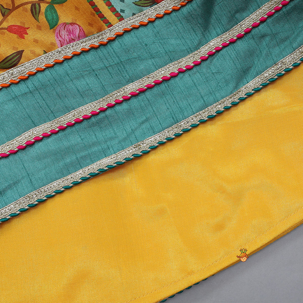 Pre Order: Elegant Multicolour Printed Sleeveless Dress With Attached Bag And Matching Hairband