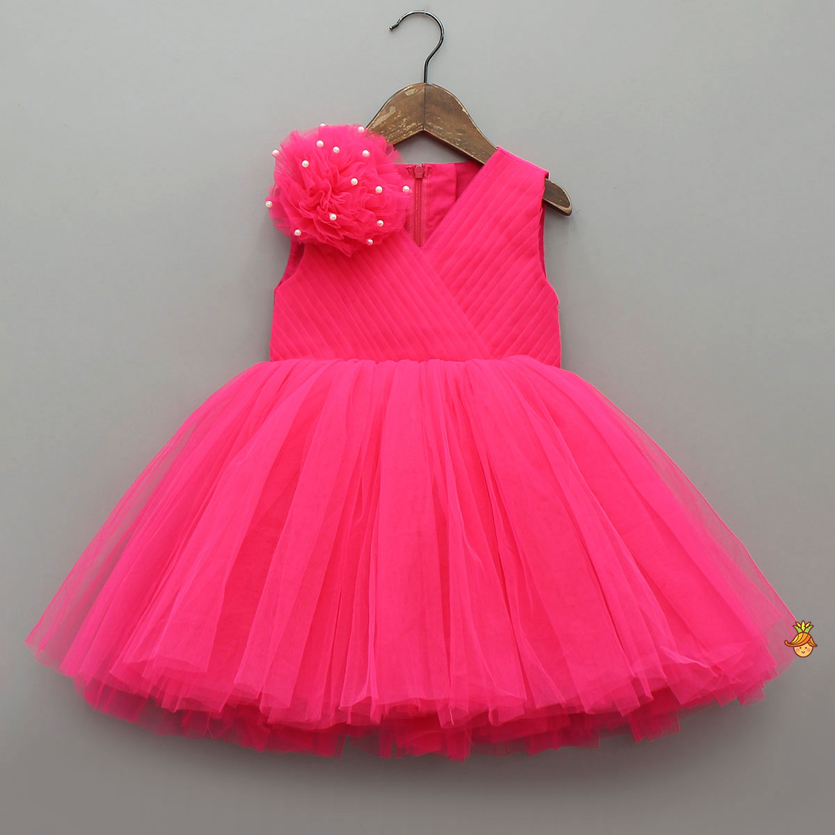 Pre Order: Flower Adorned Dress With Detachable Butterfly Wings