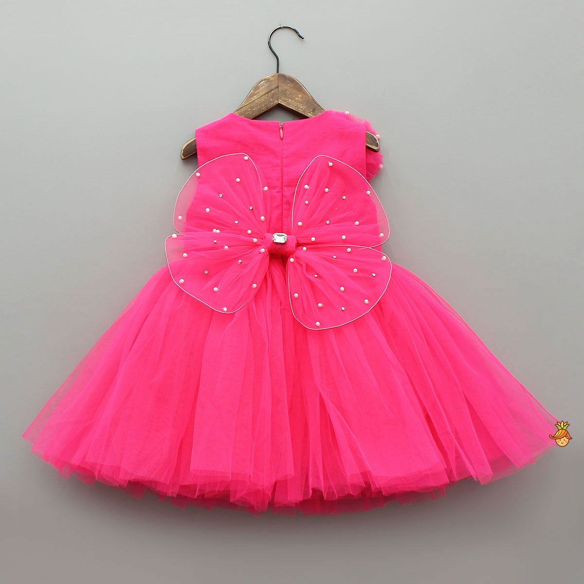 Pre Order: Flower Adorned Dress With Detachable Butterfly Wings