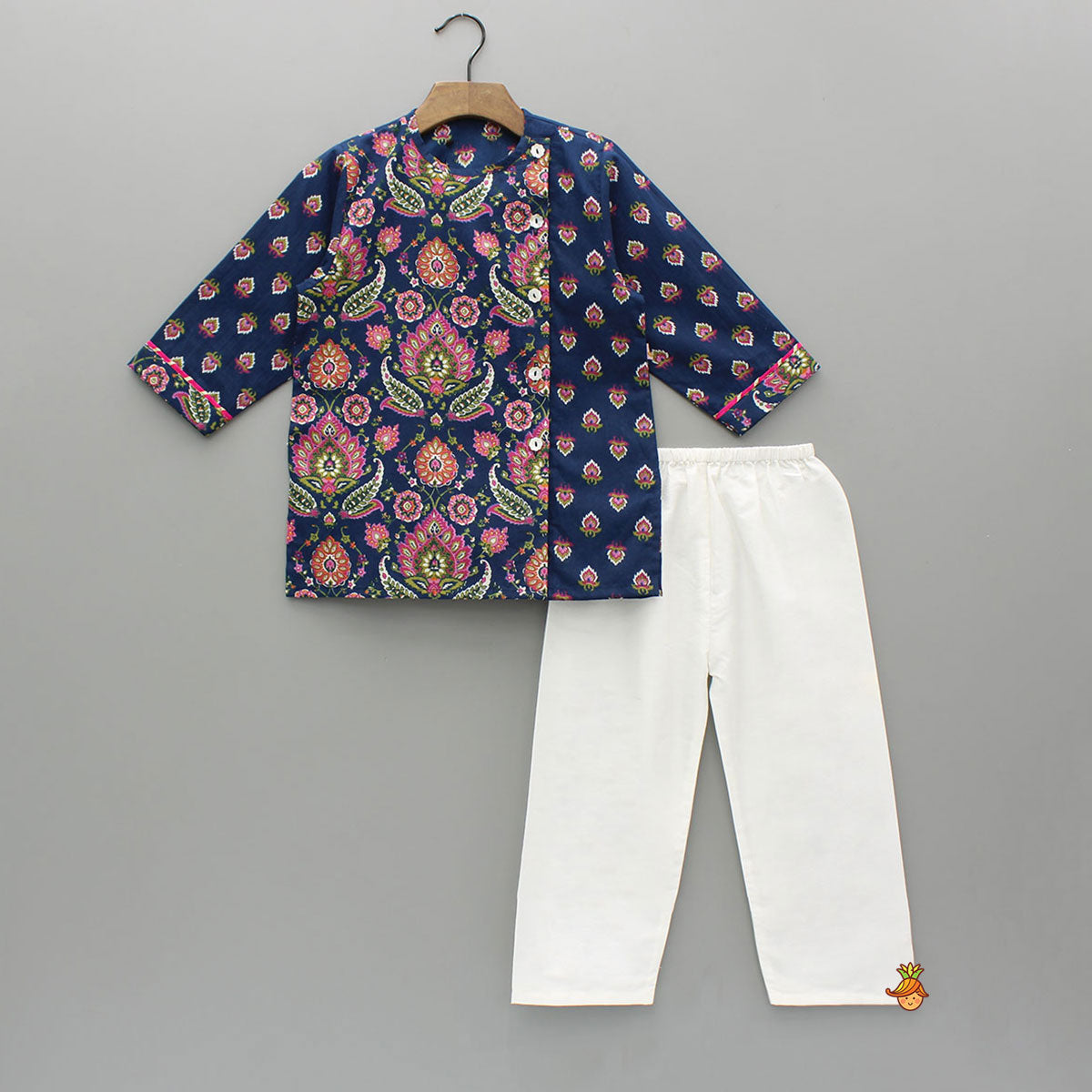 Pre Order: Blue Printed Stylish Kurta And Pyjama