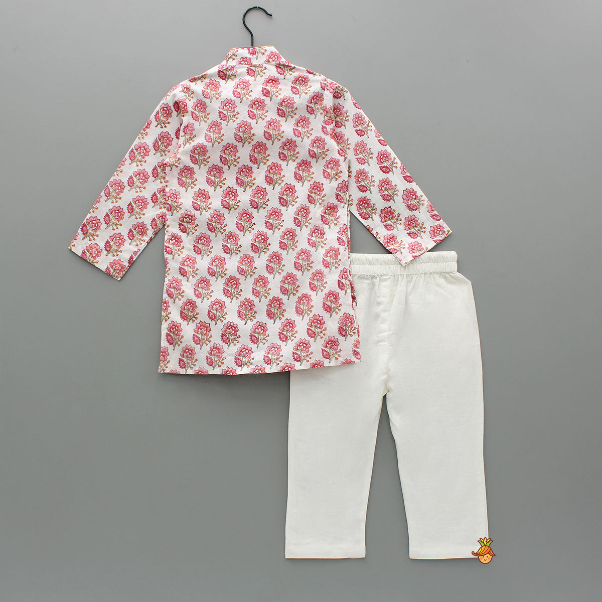 Pre Order: Floral Hand Block Printed Cotton Kurta With Pyjama