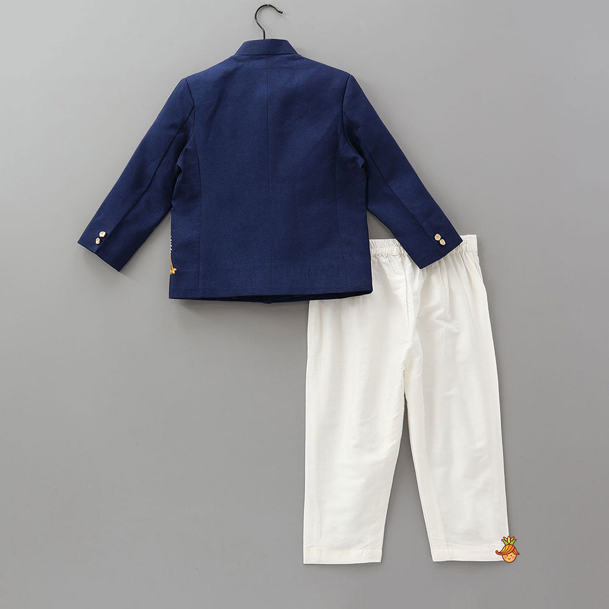 Pre Order: Blue Bird Embroidered Sherwani With Off White Pyjama
