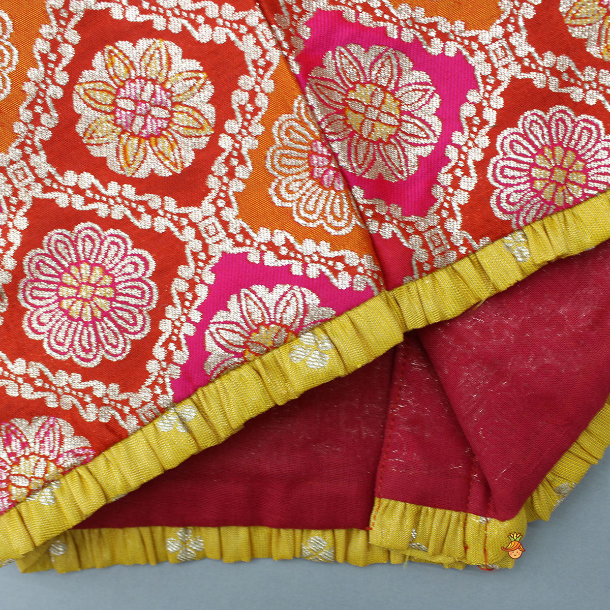 Pre Order: Brocade Top With Lehenga And Dupatta