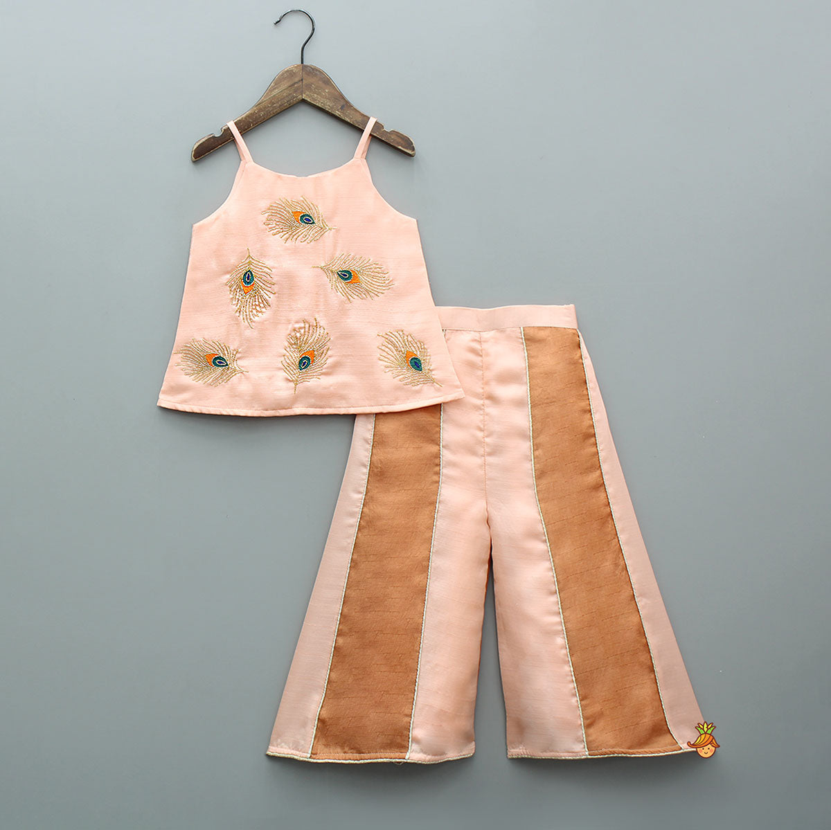 Strappy Mor Pankh Embroidered Top With Colour-Block Palazzo