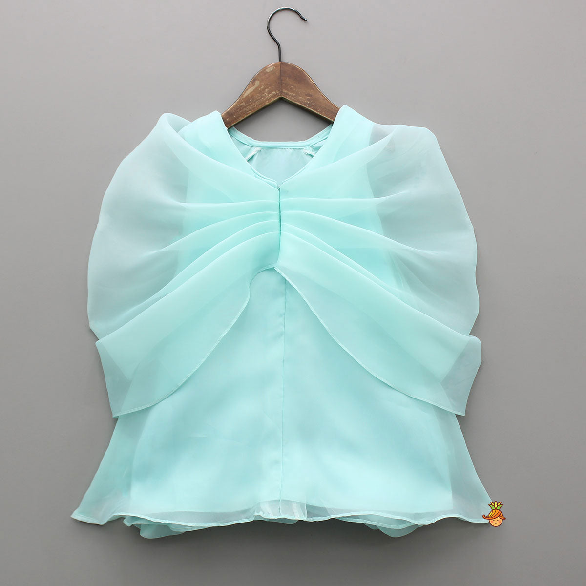Pre Order: Fabric Flowers Embellished Blue Dress