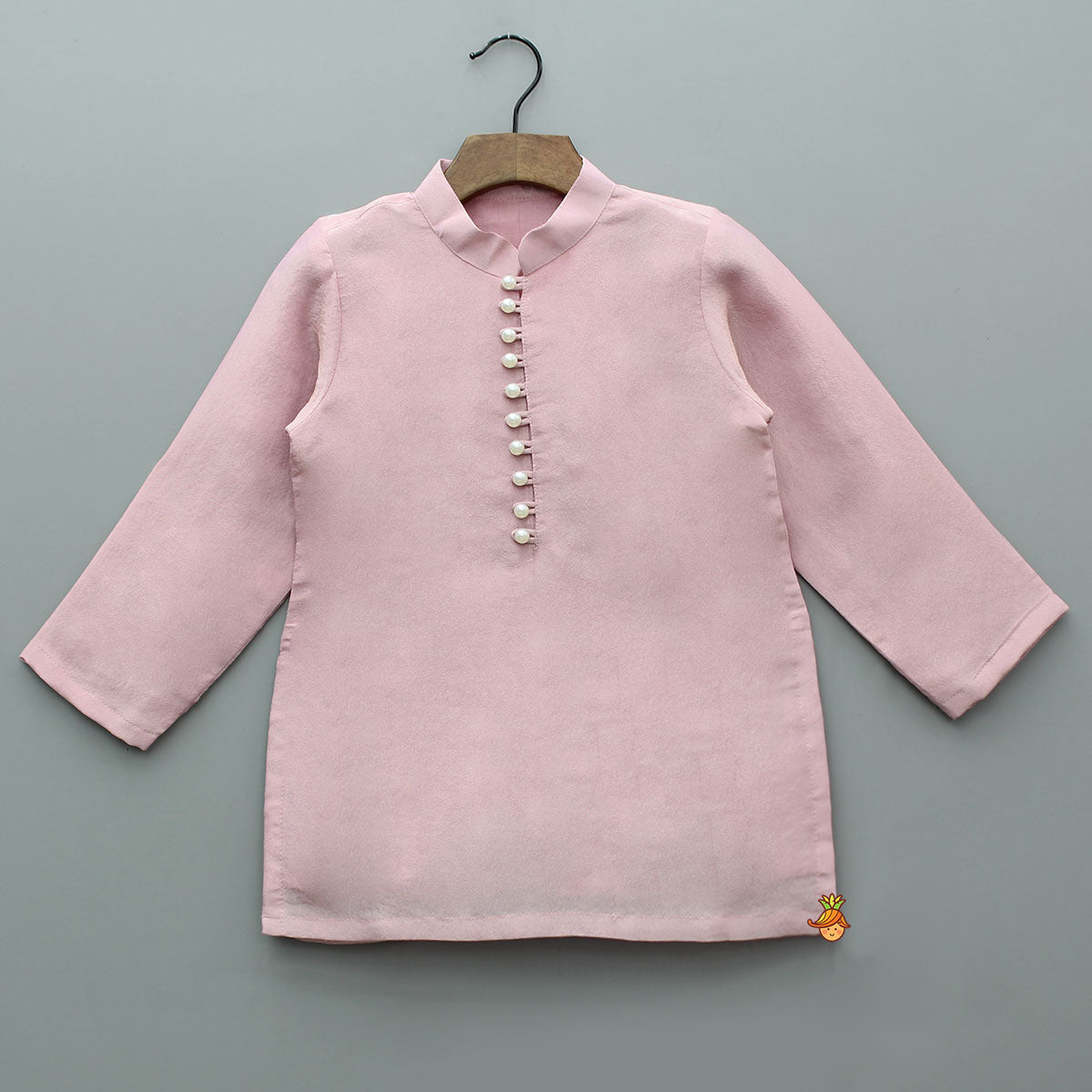 Pre Order: Shimmery Pink Kurta With Shimmery Front Open Hand Embroidered Jacket And Pyjama