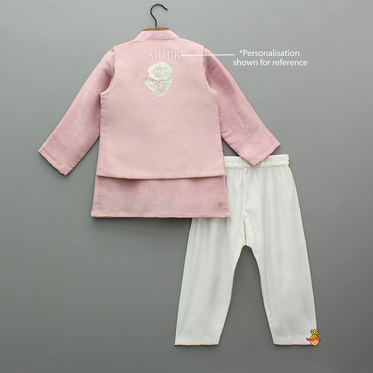 Pre Order: Shimmery Kurta With Shimmery Front Open Hand Embroidered Jacket And Pyjama