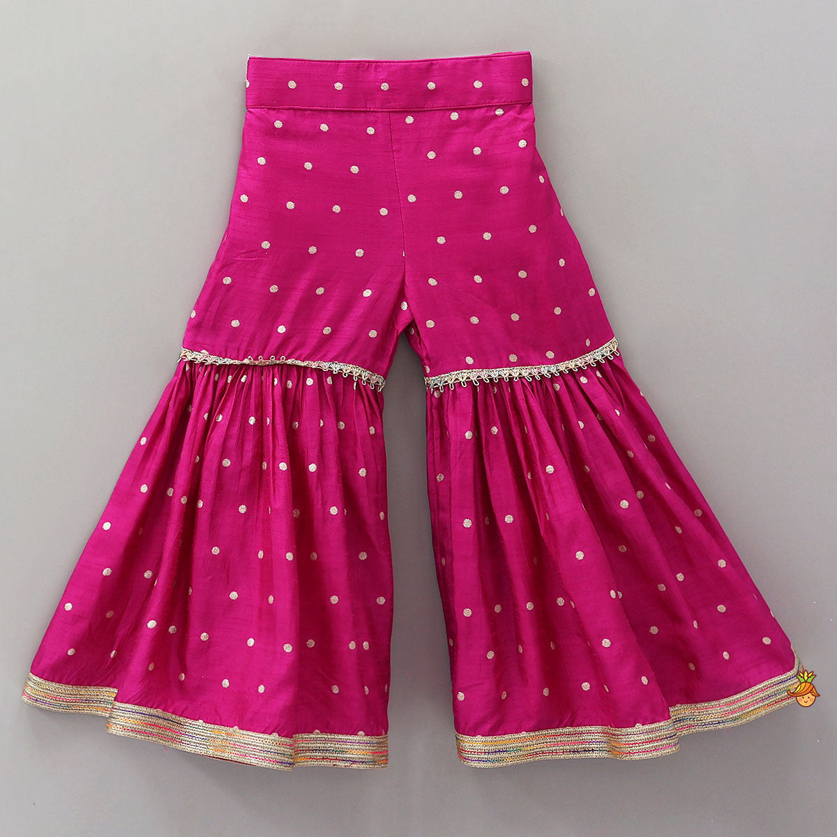 Pre Order: Gorgeous Pink Halter Neck Embroidered Kurti With Sharara And Dupatta